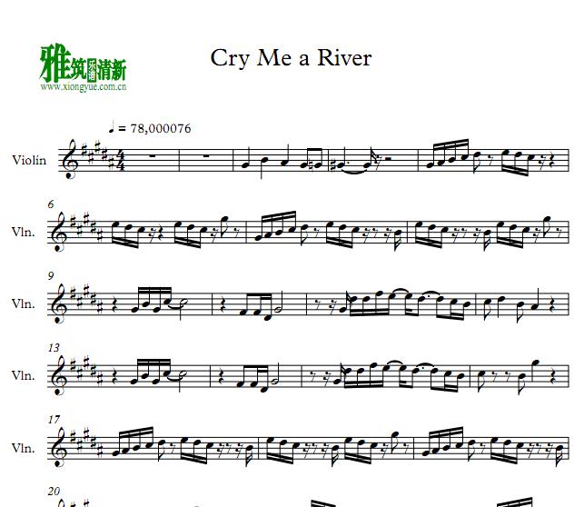 David Garrett - Cry me a river小提琴谱