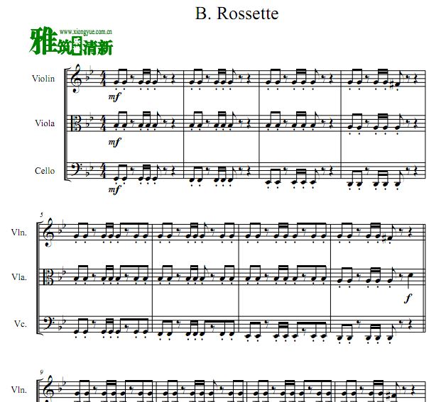 B.Rossette 白色巨塔弦乐三重奏谱