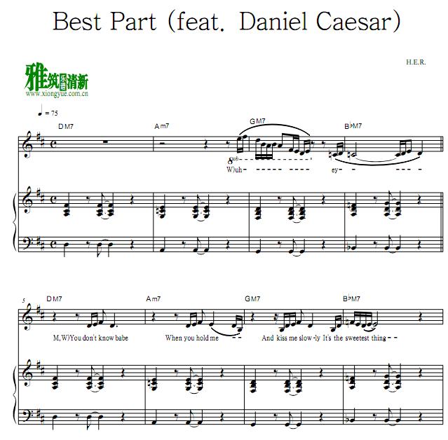 Her - Best Part 钢琴伴奏谱