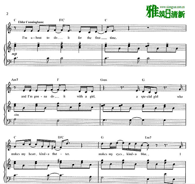 摩门经- Baptize Me 钢琴伴奏声乐谱