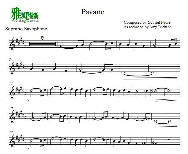 Amy Dickson - Pavane 孔雀舞曲萨克斯谱