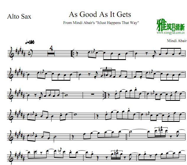 Mindi Abair - As Good As It Gets萨克斯谱