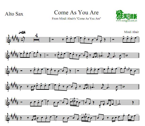 Mindi Abair - Come As You Are萨克斯谱