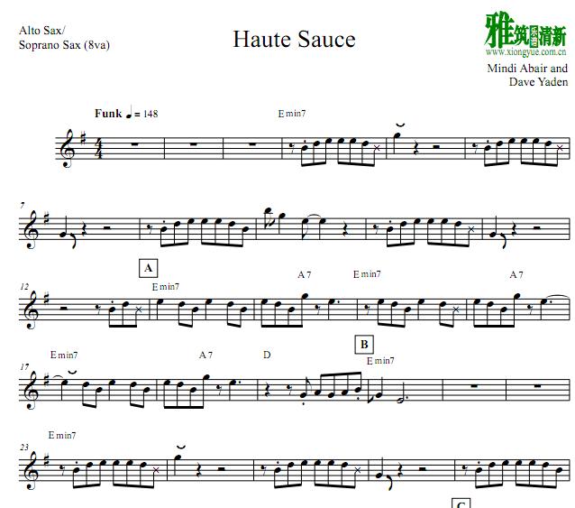 Mindi Abair - Haute Sauce萨克斯谱