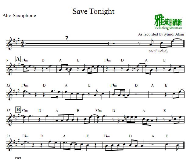 Mindi Abair - Save Tonight萨克斯
