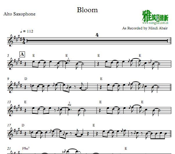 Mindi Abair - Bloom萨克斯谱