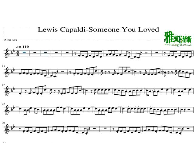 Someone You Loved 萨克斯谱