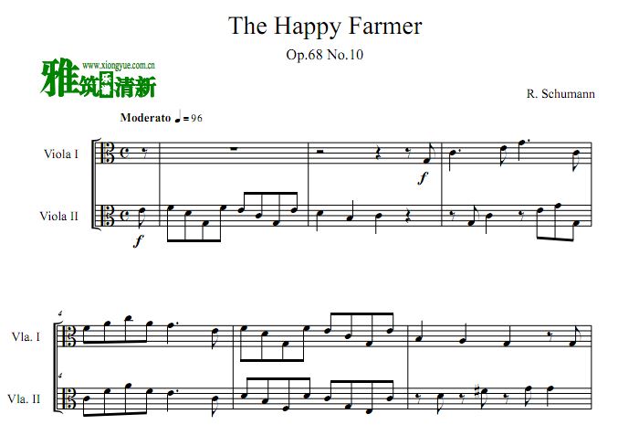 The Happy Farmer 快乐的农夫中提琴二重奏谱