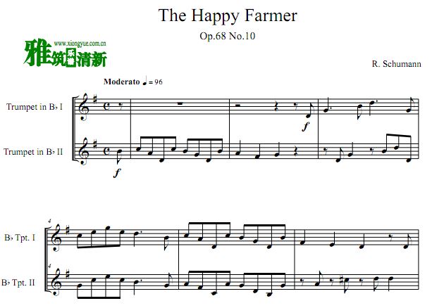 舒曼 快乐的农夫 The Happy Farmer小号二重奏谱