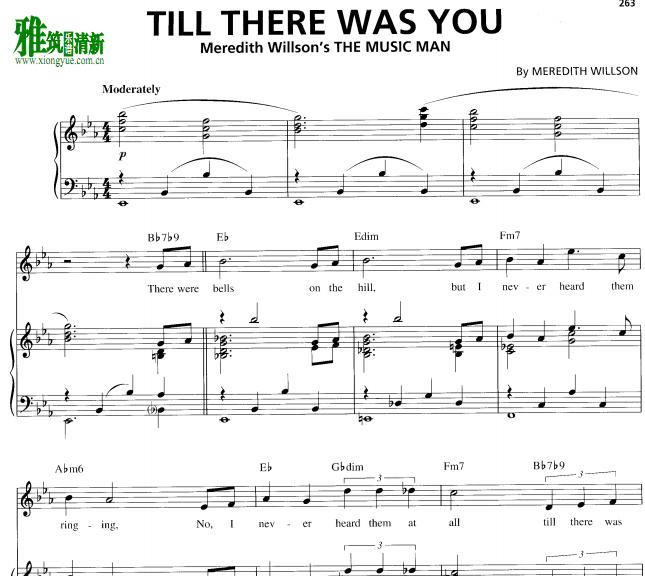 MUSIC MAN - TILL THERE WAS YOU钢琴谱