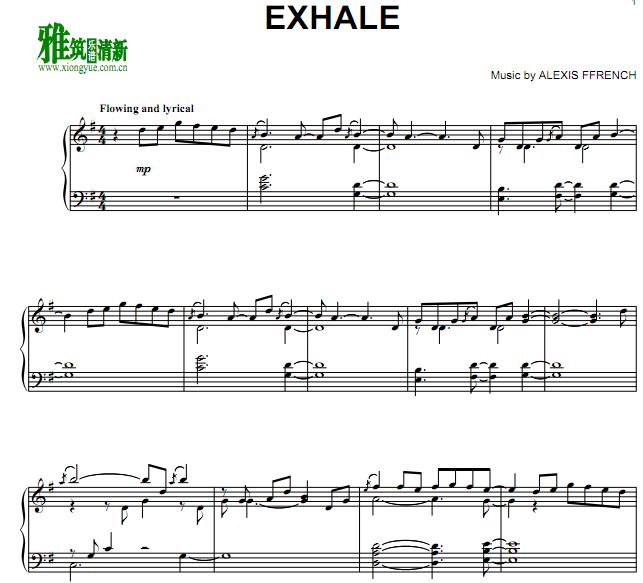 ALEXIS FFRENCH - exhale钢琴谱