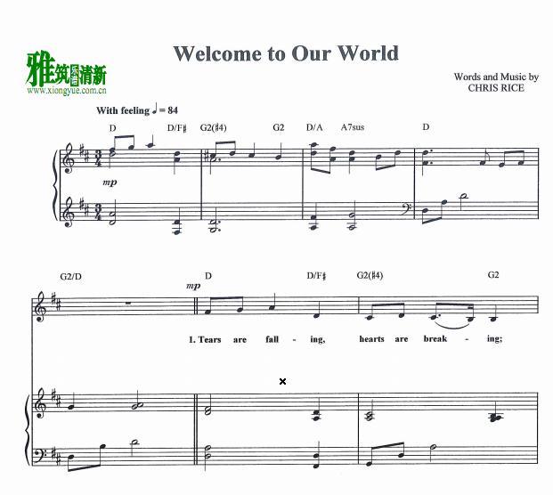 Chris Rice - Welcome To Our World钢琴谱