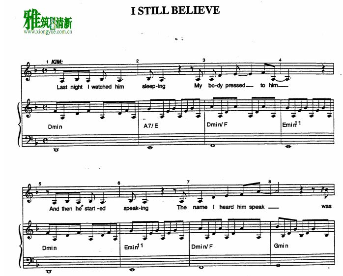 西贡小姐 - I still believe钢琴伴奏声乐谱