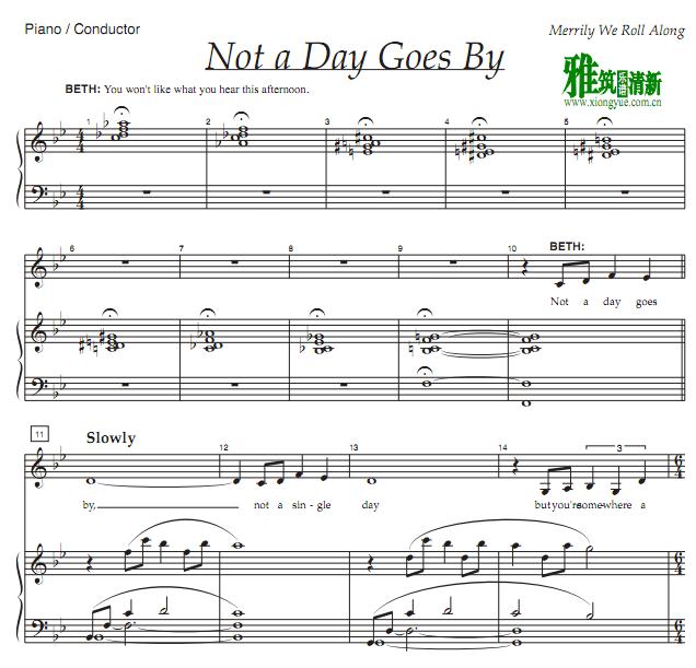 Merrily We Roll Along - Not a day goes by  正谱 钢琴伴奏谱