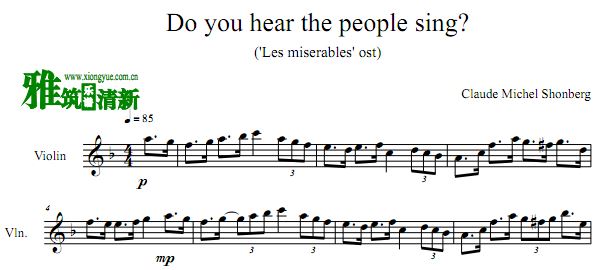 Do You Hear The People Sing小提琴谱