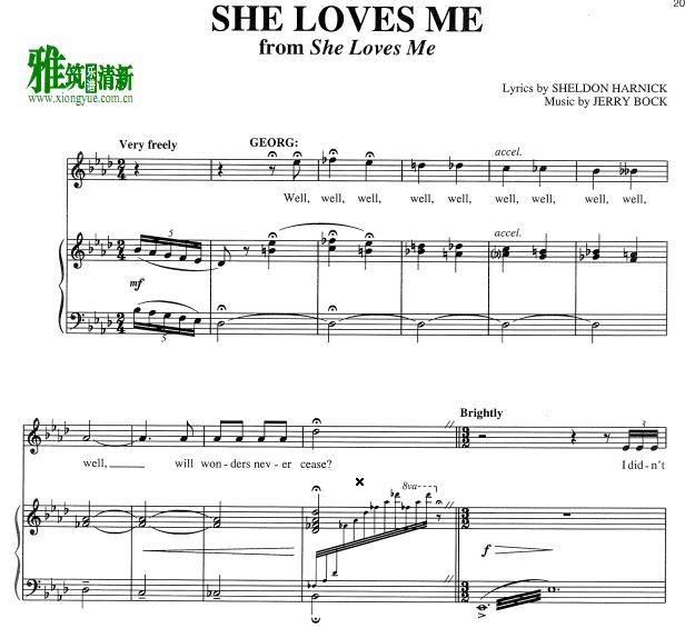 她爱我She Loves Me - She Loves Me钢琴伴奏谱