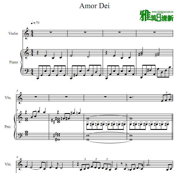 Amor Dei 小提琴钢琴谱