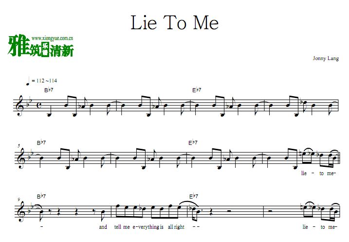 Jonny Lang - Lie To Me 正谱 歌谱