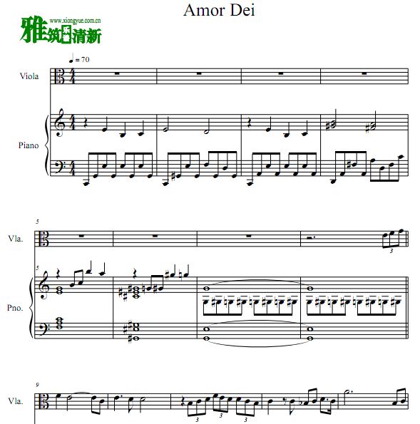 Amor Dei 中提琴钢琴合奏谱