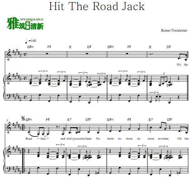 Buster Poindexter - Hit The Road Jack 弹唱钢琴谱