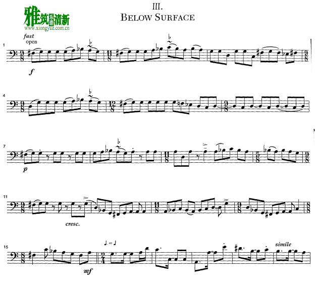 Bass Trombone Sonata III. Below Surface 