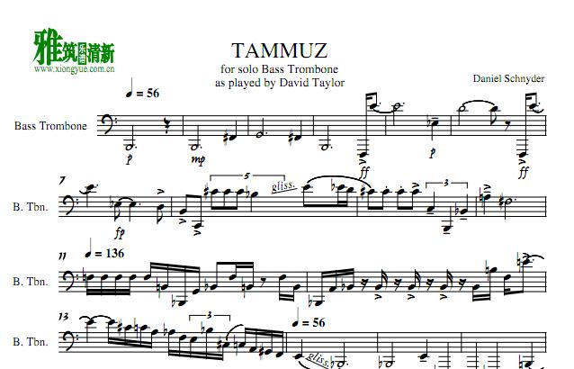 David Taylor - tammuz长号谱