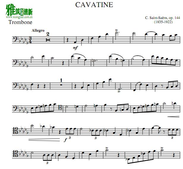 圣桑 短歌cavatine 长号谱