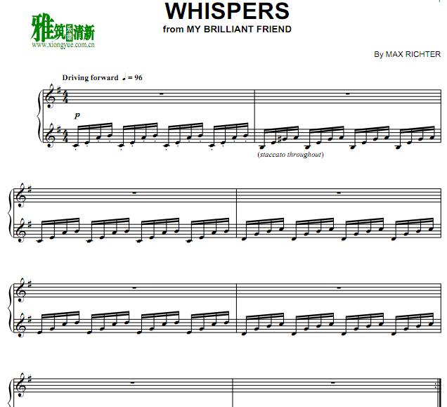 Max Richter -   Whispers钢琴谱