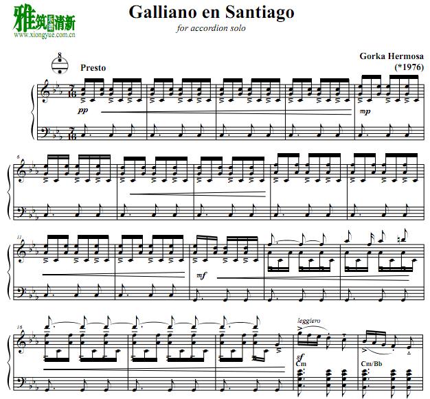 Gorka Hermosa - Galliano en Santiago 手风琴谱