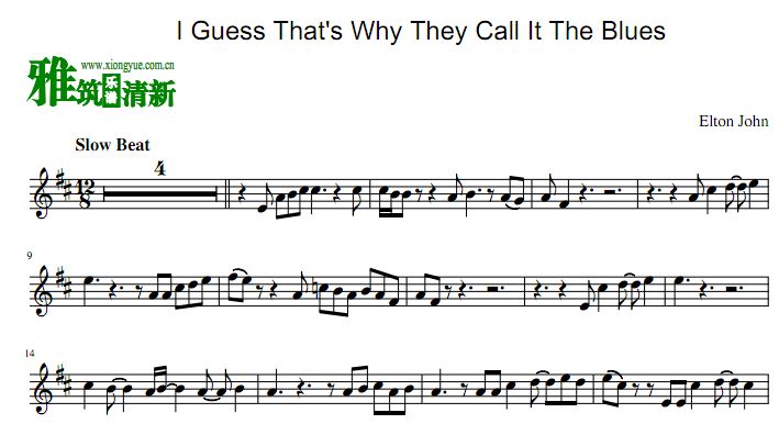 I Guess That's Why They Call It The Blues 小号谱