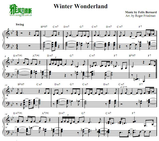 Roger Friedman - Winter Wonderland爵士钢琴谱