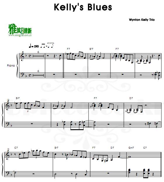 Wynton Kelly Trio - Kelly's Blues爵士钢琴谱