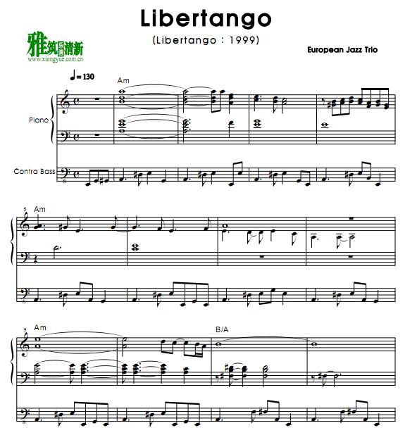 European Jazz Trio - Libertango爵士钢琴谱