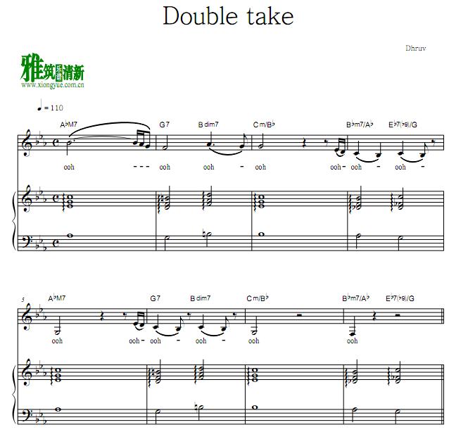 Dhruv - double take钢琴伴奏谱