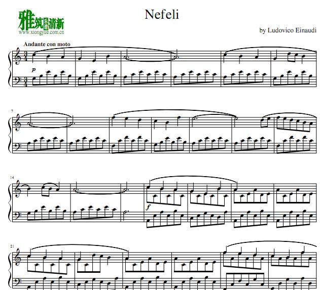 Ludovico Einaudi  - Nefeli钢琴谱