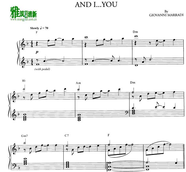 Giovanni Marradi乔瓦尼 - And i...you钢琴谱