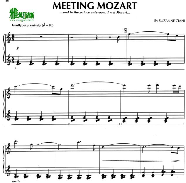 Suzanne Ciani - Meeting Mozart 遇见莫扎特钢琴谱