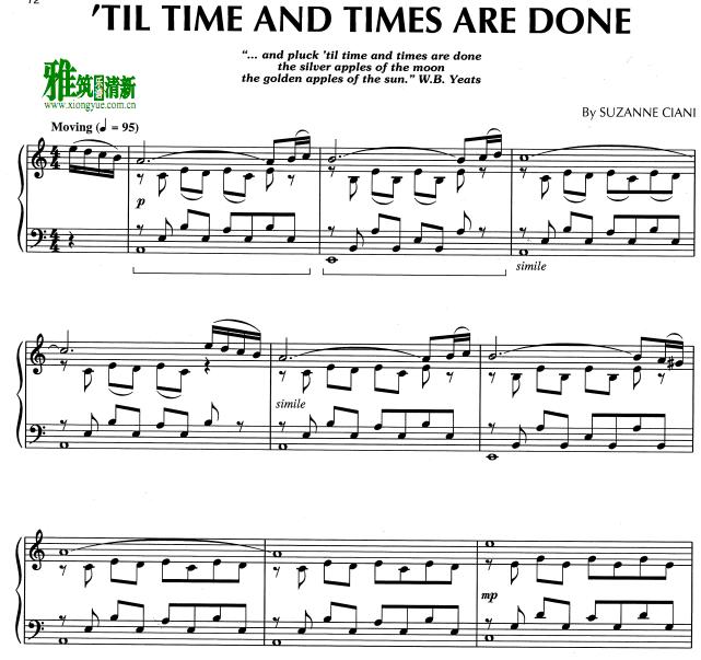 Suzanne Ciani - Til Time and Times Are Done钢琴谱