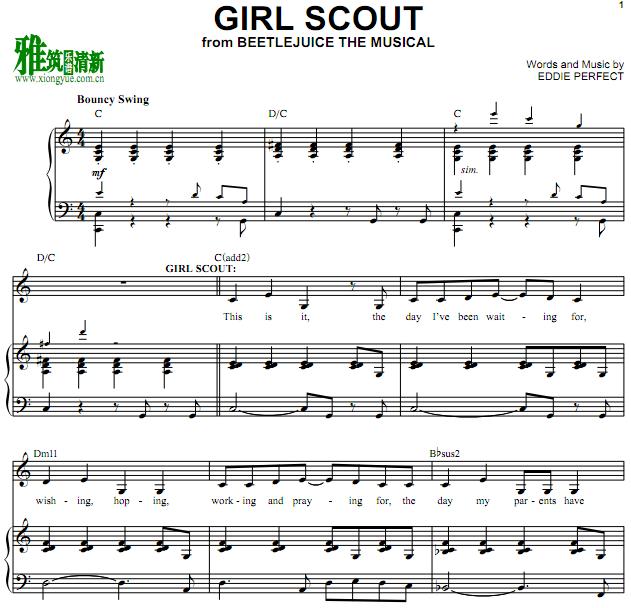 Beetlejuice - Girl Scout钢琴伴奏谱