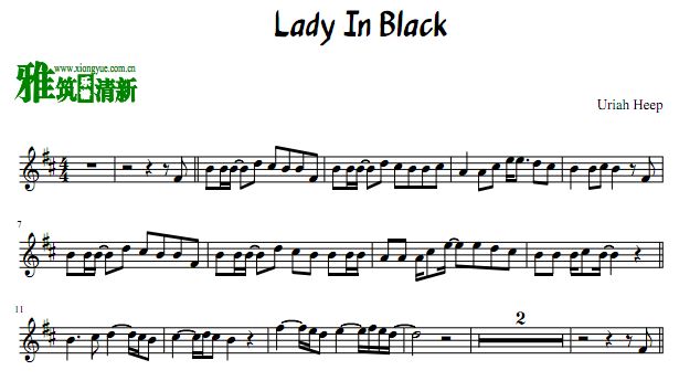 Lady in black 小号谱