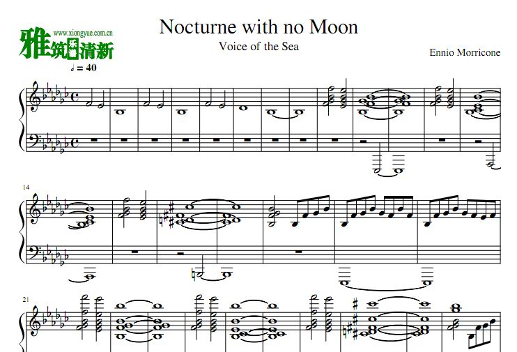 Nocturne With No Moon钢琴谱