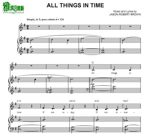 Jason Robert Brown – All Things In Time 钢琴伴奏谱
