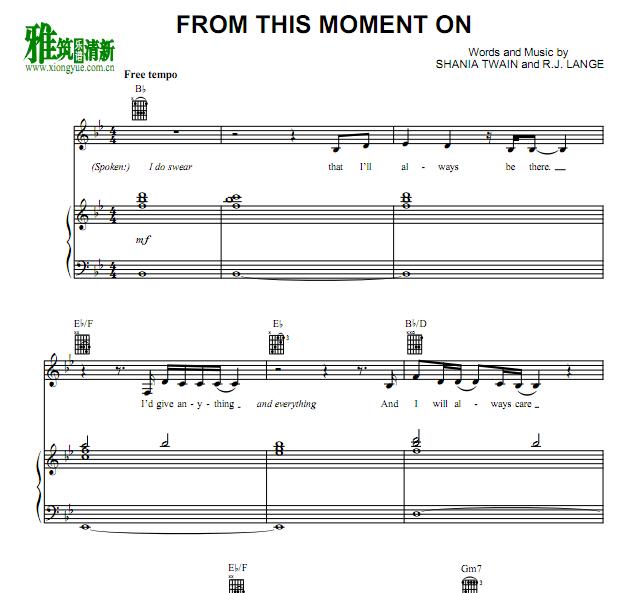 Shania Twain - From This Moment On正谱