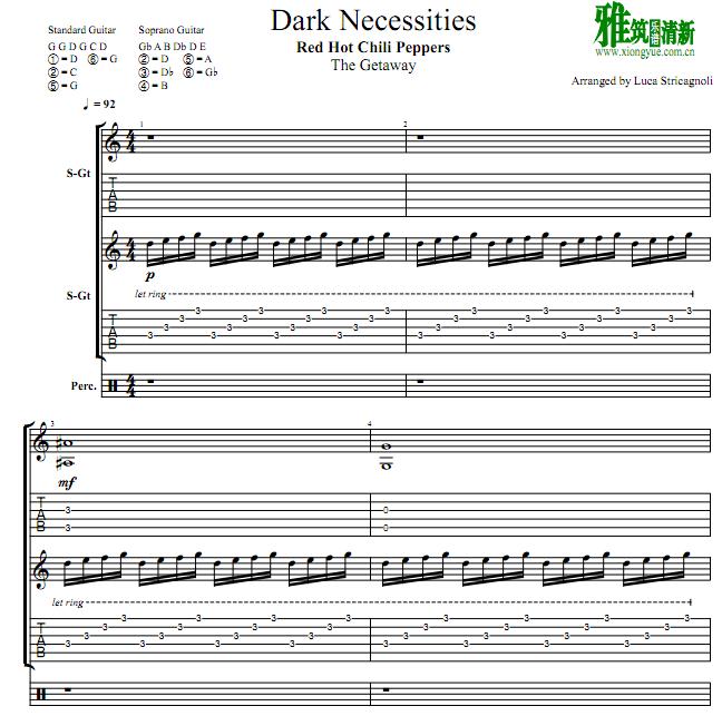 luca stricagnoli  - Dark Necessities吉他谱