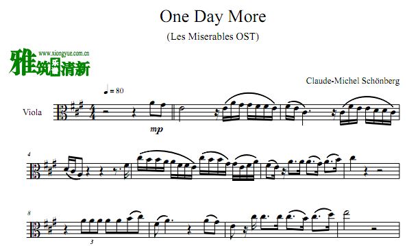 悲惨世界 One Day More 中提琴独奏谱