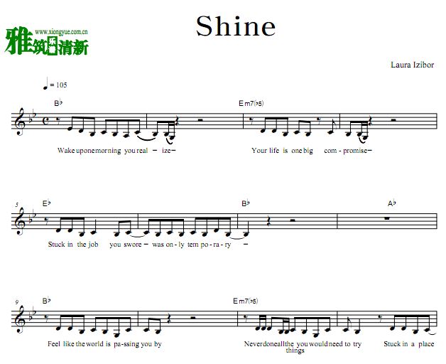Laura Izibor - Shine 歌谱 正谱