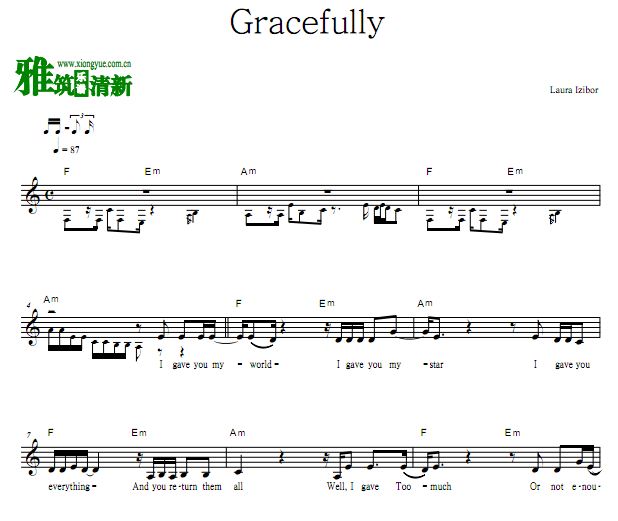 Laura Izibor - Gracefully 歌谱 正谱