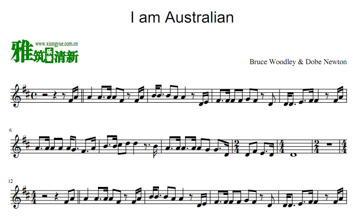 I am Australian 小号谱