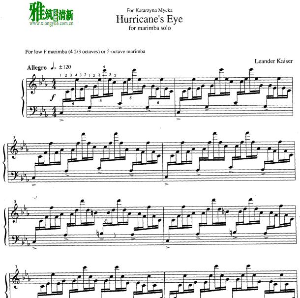  飓风眼 Hurricane's Eye 马林巴谱