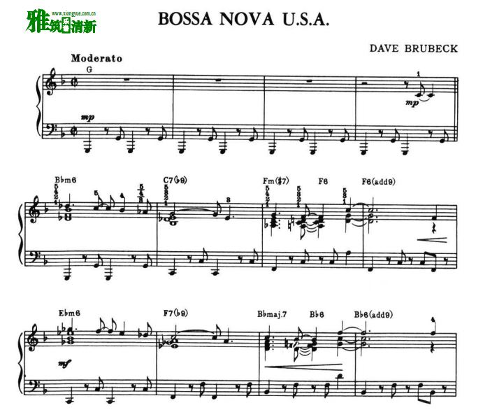 Dave Brubeck - BOSSA NOVA U.S.A钢琴谱